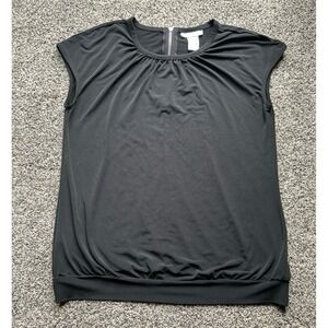 Worthington Stretch women's short sleeve‎ black blouse size medium